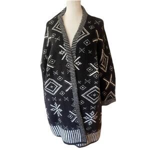 Old Navy Cozy Cardigan Aztec Western Southwestern Cozy Oversized Sweater M